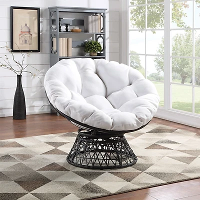 Papasan Swivel Accent Chair