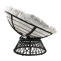 White Papasan Swivel Accent Chair