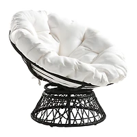 White Papasan Swivel Accent Chair