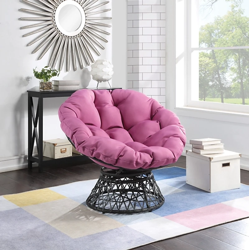 Papasan Swivel Accent Chair