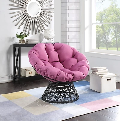 Papasan Swivel Accent Chair