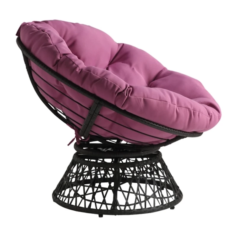 Papasan Swivel Accent Chair