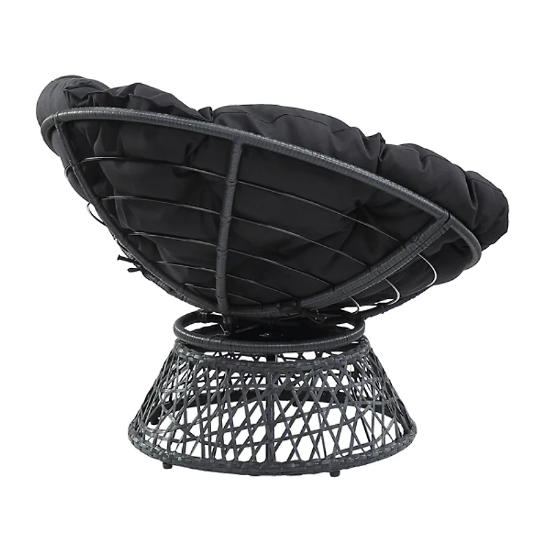 Black Papasan Swivel Accent Chair