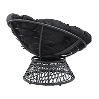 Black Papasan Swivel Accent Chair