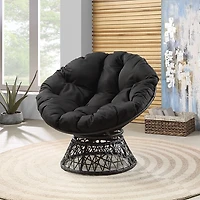 Black Papasan Swivel Accent Chair