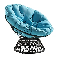 Blue Papasan Swivel Accent Chair