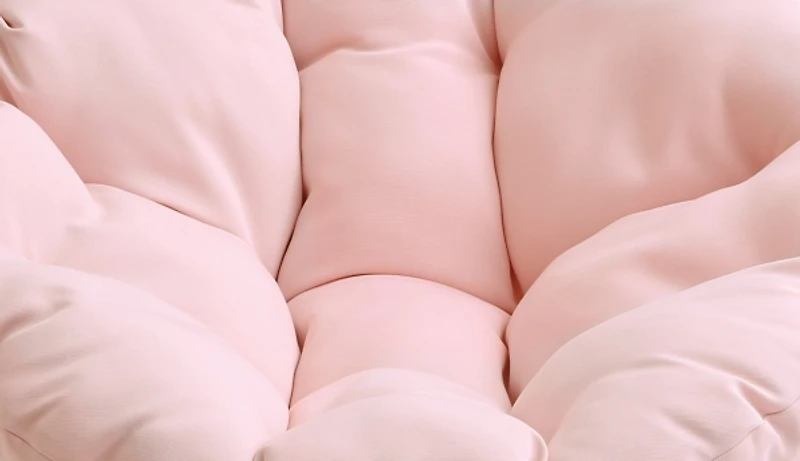 Pink Wicker Swivel Accent Chair