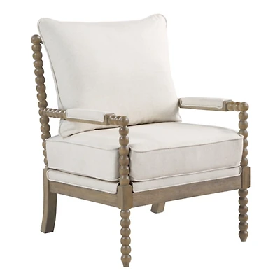 White Fletcher Spindle Accent Chair
