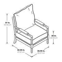 Tan Kaylee Spindle Frame Accent Chair