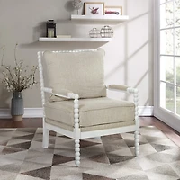 Tan Kaylee Spindle Frame Accent Chair