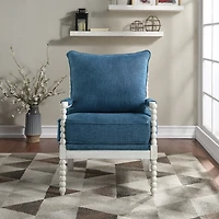 Navy Kaylee Spindle Frame Accent Chair