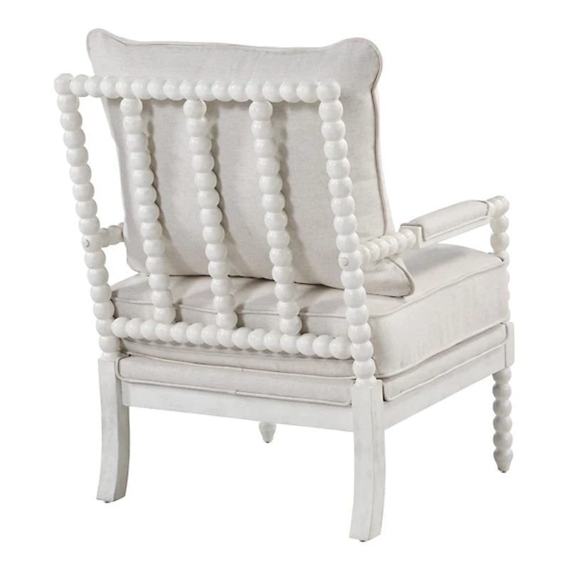 White Kaylee Spindle Frame Accent Chair
