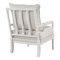 White Kaylee Spindle Frame Accent Chair
