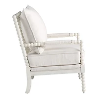 White Kaylee Spindle Frame Accent Chair