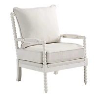 White Kaylee Spindle Frame Accent Chair
