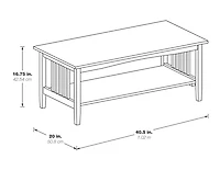 Ash Brown Wood Sierra Coffee Table