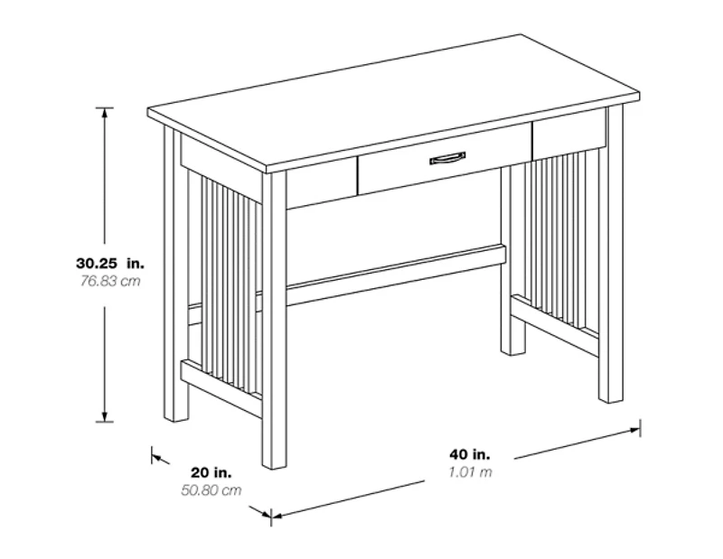 Ash Brown Wood Sierra Writing Desk
