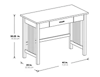 Ash Brown Wood Sierra Writing Desk
