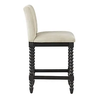 Linen Upholstered Spindle Eliza Counter Stool