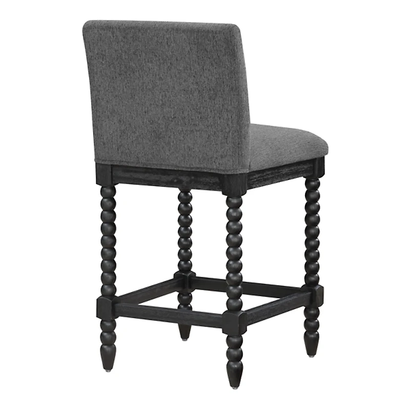 Charcoal Upholstered Spindle Eliza Counter Stool