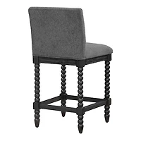 Charcoal Upholstered Spindle Eliza Counter Stool
