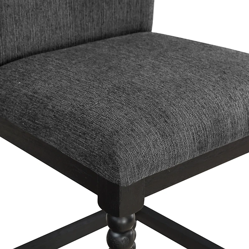 Charcoal Upholstered Spindle Eliza Counter Stool