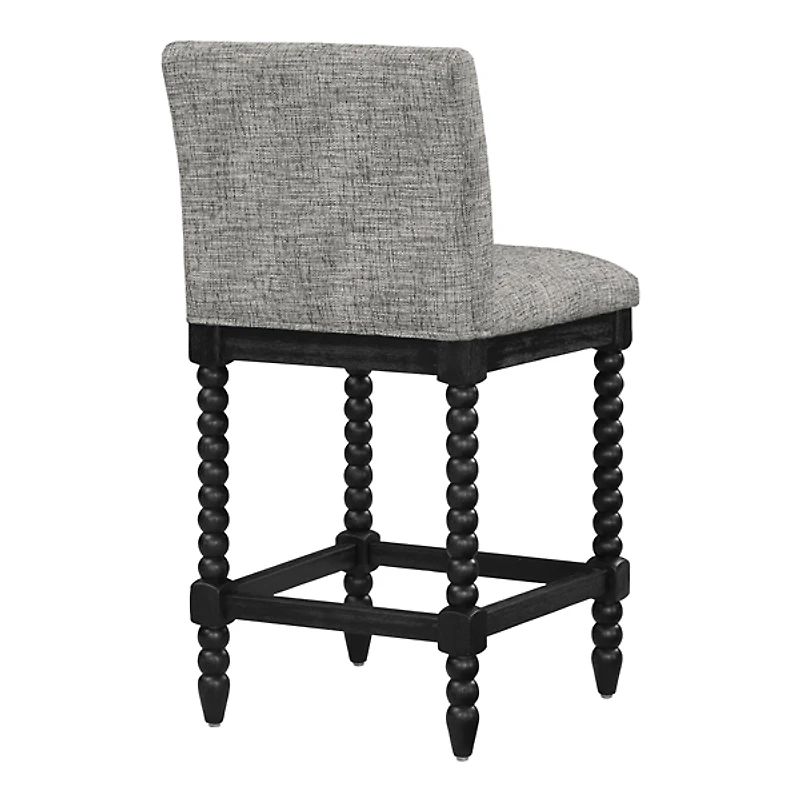 Graphite Upholstered Spindle Eliza Counter Stool
