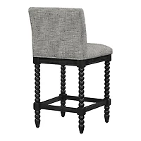 Graphite Upholstered Spindle Eliza Counter Stool