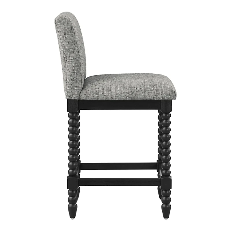 Graphite Upholstered Spindle Eliza Counter Stool