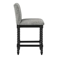 Graphite Upholstered Spindle Eliza Counter Stool