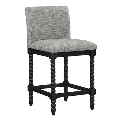 Graphite Upholstered Spindle Eliza Counter Stool