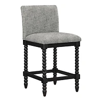 Graphite Upholstered Spindle Eliza Counter Stool