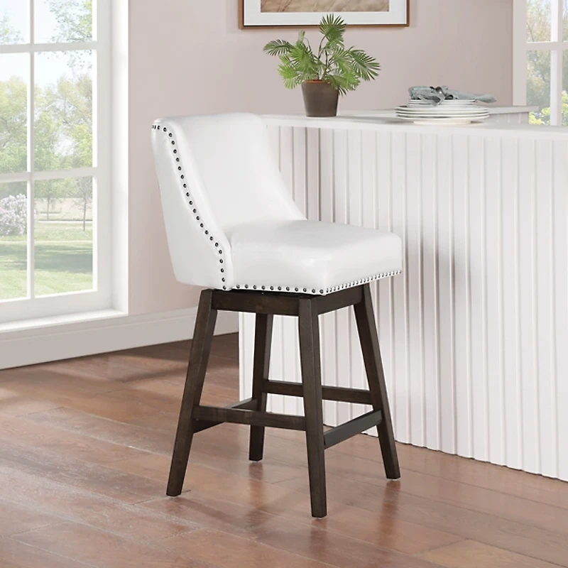 Faux Leather Grant Swivel Counter Stool