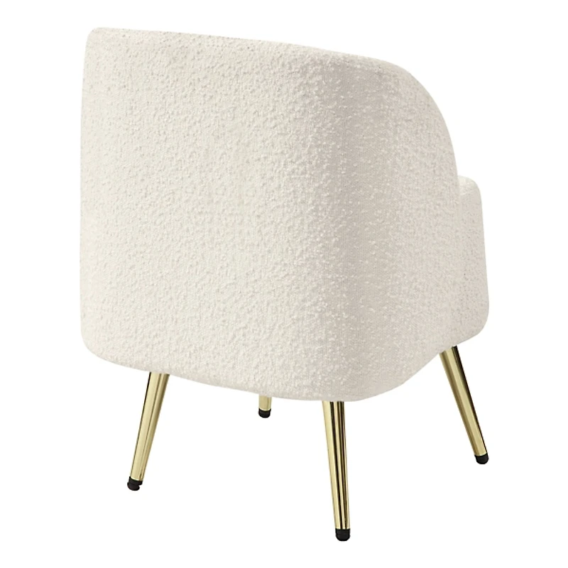 Cream Textured Wingback Accent Chair