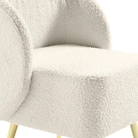 Cream Textured Wingback Accent Chair