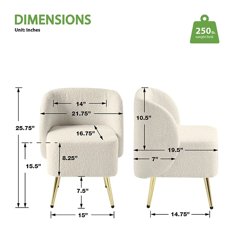 Cream Textured Wingback Accent Chair