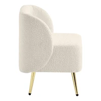 Cream Textured Wingback Accent Chair