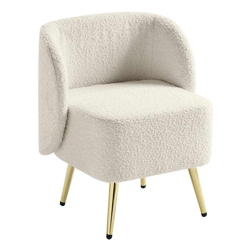 Cream Textured Wingback Accent Chair