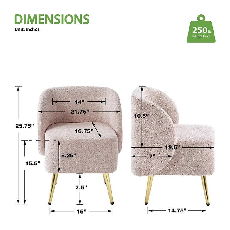 Dusty Rose Textured Wingback Accent Chair