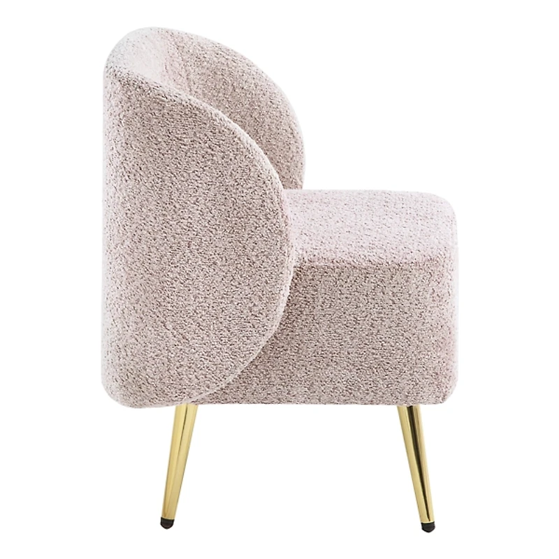 Dusty Rose Textured Wingback Accent Chair