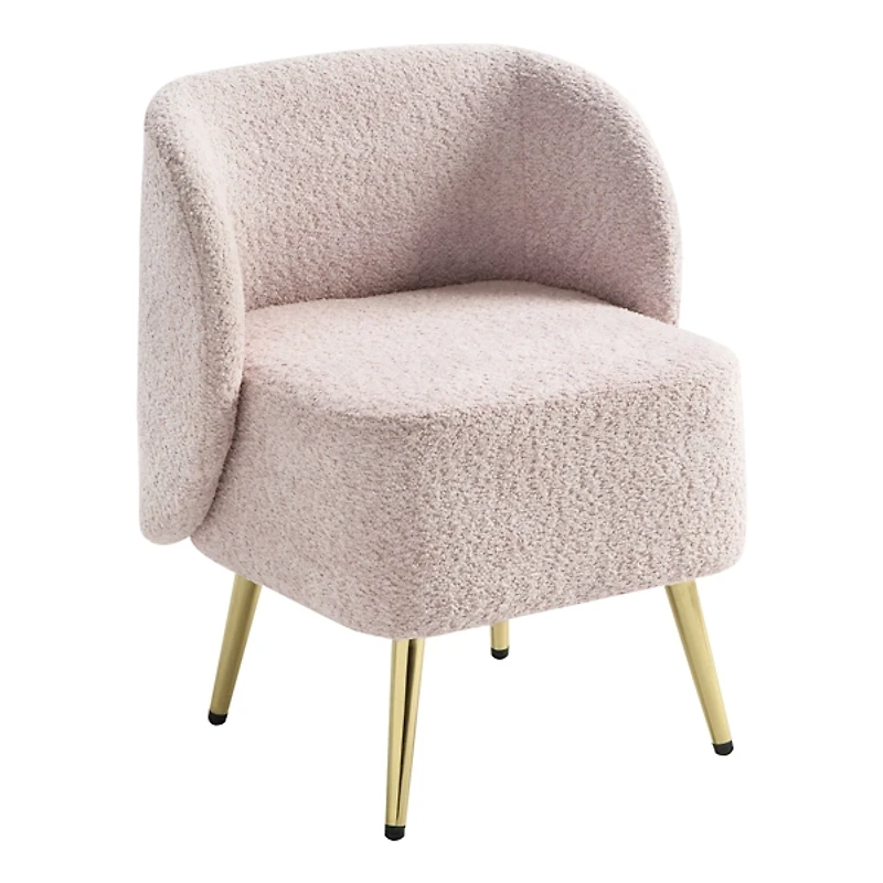 Dusty Rose Textured Wingback Accent Chair