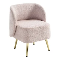 Dusty Rose Textured Wingback Accent Chair