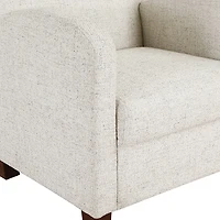 Ivory Herringbone Chair and Ottoman Set