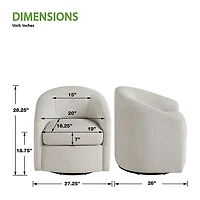 Neutral Upholstered Bella Swivel Chair