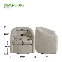 Taupe Upholstered Bella Swivel Chair