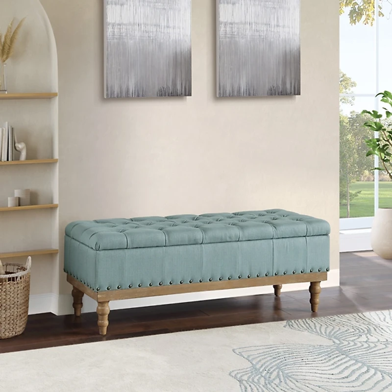 Tufted Traditional Landen Storage Bench
