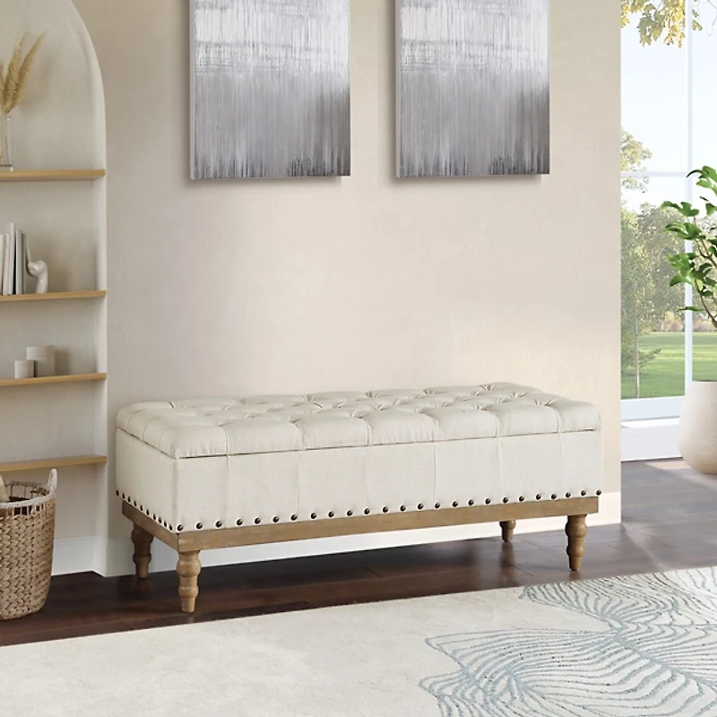 Tufted Traditional Landen Storage Bench