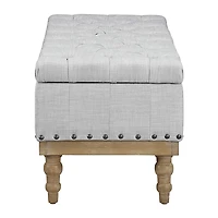 Gray Tufted Traditional Landen Storage Bench