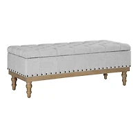 Gray Tufted Traditional Landen Storage Bench