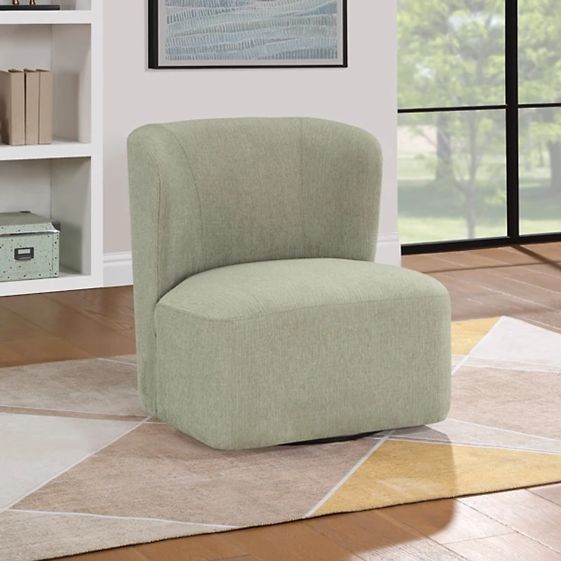 Fog Green Upholstered Lucy Swivel Chair